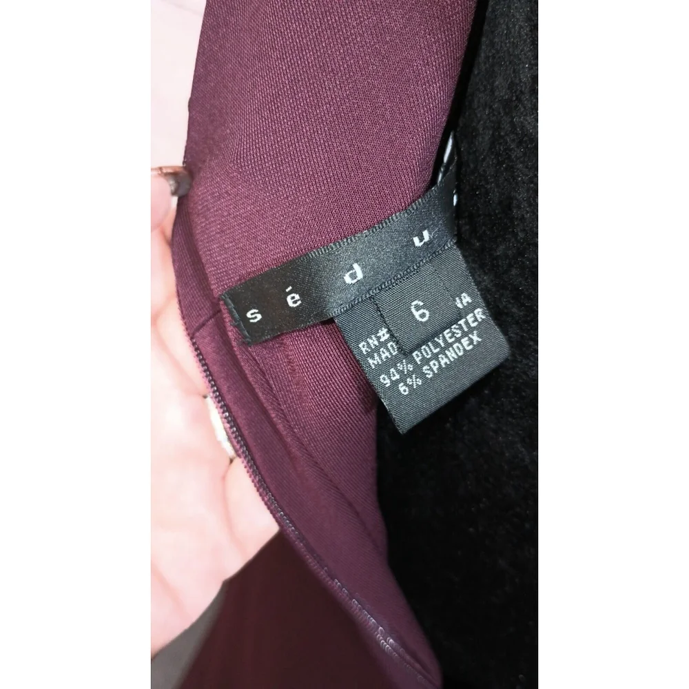 Deep Dark Burgundy Ruffle Formal With Train Absolutely Stunning Size 6 - Picture 6 of 6